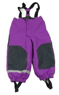 Růžovo-antracitové šusťákové oteplovačky s odepínacími kšandami H&M