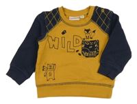 Okrovo-tmavomodrá mikina so zvieratkami Liegelind