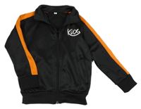 Čierno-oranžová prepínaci športová mikina s nápisom