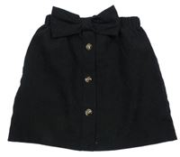 Čierna menšestrová sukňa s mašlou Shein