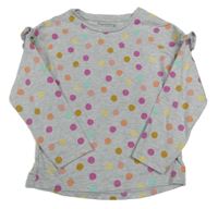 Šedé triko s barevnými puntíky a volánky Nutmeg 