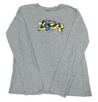 Sivé melírované tričko s nápisom Y.F.K.