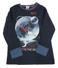 Tmavomodré triko Nasa Alive