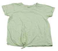 Svetlozelené crop tričko so zavazováním Zeeman