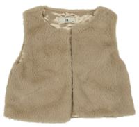 Béžová kožušinová podšitá vesta C&A