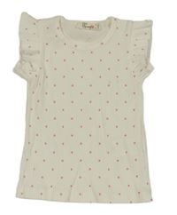 Biele rebrované tričko so srdiečkami Barmy