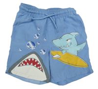 Svetlomodré plážové kraťasy so žralokmi Sports