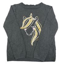 Sivý sveter s jednorožcom H&M