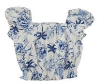 Bílá crop květovaná halenka Primark