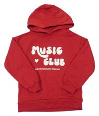 Červená mikina s nápisom a kapucňou Primark
