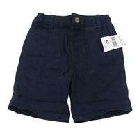 Tmavomodré chino pláítěné kraťasy Matalan