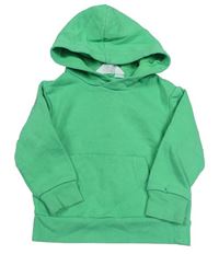Zelená mikina s kapsou a kapucí H&M