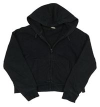Čierna prepínaci crop mikina s kapucňou George