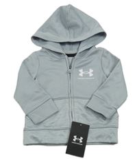Nové - svetlošedá -melírovaná funkčná športová prepínaci mikina s logom a kapucňou zn. UNDER ARMOUR