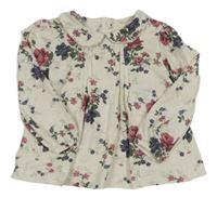 Smetanová tunika s růžemi a límečkem George