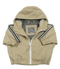 Béžová šušťáková jarná bunda s pruhmi a kapucňou Next