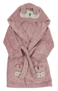 Starůžový plyšový župan se sovičkami a kapucí George