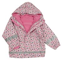 3v1 - Svetloružová bodkovaná á nepromokavá celoroční bunda s odopínacíá kapucňou Sterntaler