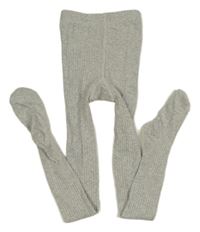 Světlešedé melírované žebrované punčocháče H&M