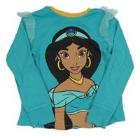 Jadeitovo-okrové pyžamové triko s Jasmínou a tylovými volánky George