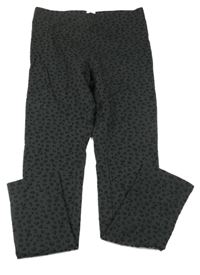 Tmavošedo-černé vzorované teplákové zateplené legíny H&M