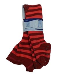 Nové - vínovo-jahodové pruhované thermo punčocháče Sterntaler