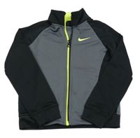 Šedo-černá thermo propínací mikina s logem Nike