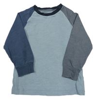 Modrošedo-tmavomodro/šedá melírovaná mikina Next