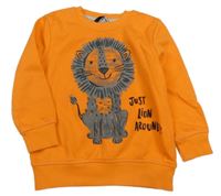 Oranžová mikina so s levíkom  a nápismi George