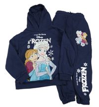 2x - Tmavomodrá mikina s Frozen a kapucí + tepláky PRIMARK