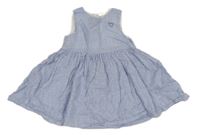 Modro-biele melírované plátenné šaty so srdiečkom H&M