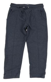 Tmavomodro-modré vzorované teplákové nohavice F&F