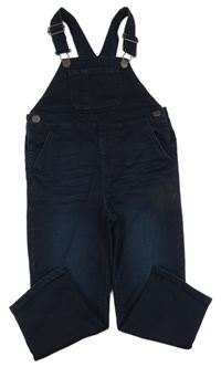 Tmavomodré teplákové riflové laclové kalhoty Next