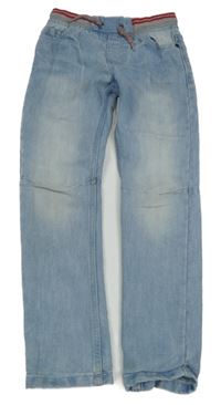 Světlemodré PULL ON rifle s úpletovým pasem Denim Co.