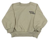 Béžová oversize mikina s nápismi a obrázkami George