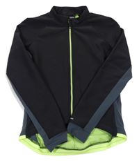 Černo-tmavošedá softshellová cyklistická bunda ROCKRIDER