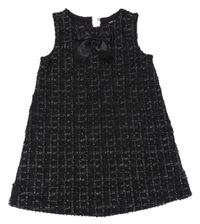 Čierno-biele kockované teplákové šaty s mašlou H&M