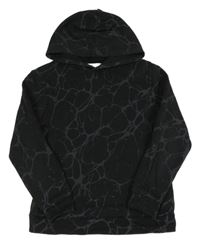 Čierna vzorovaná mikina s kapucňou H&M
