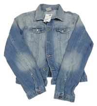Nové - modrá riflová crop bunda s kamínky H&M