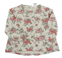 Béžová kvetovaná mikina H&M