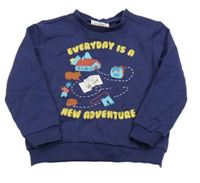 Tmavomodrá mikina s obrázkami