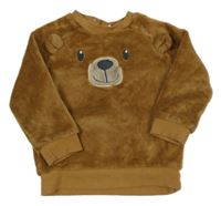 Hnedá chlpatá mikina s medvěďom Dopodopo