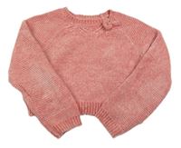 Staroružový žinylkový crop sveter s mašlou