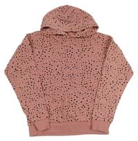 Starorůžová puntíkatá mikina s kapucí George