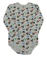 Biele body s Mickeym a nápismi Disney