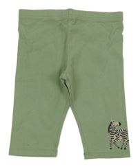 Zelené elastické kraťasy so zebrou TCM