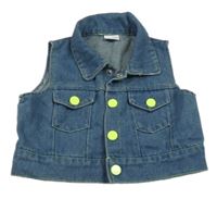 Modrá rifľová vesta