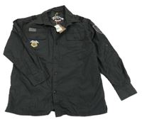 Nové - Černá košile s nášivkami Rebel