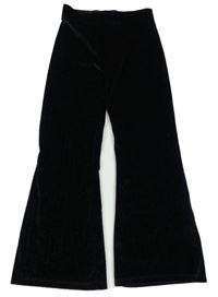 Černé třpytivé sametové slavnostní kalhoty F&F