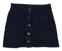 Tmavomodrá tepláková rifľová prepínaci sukňa Okaidi